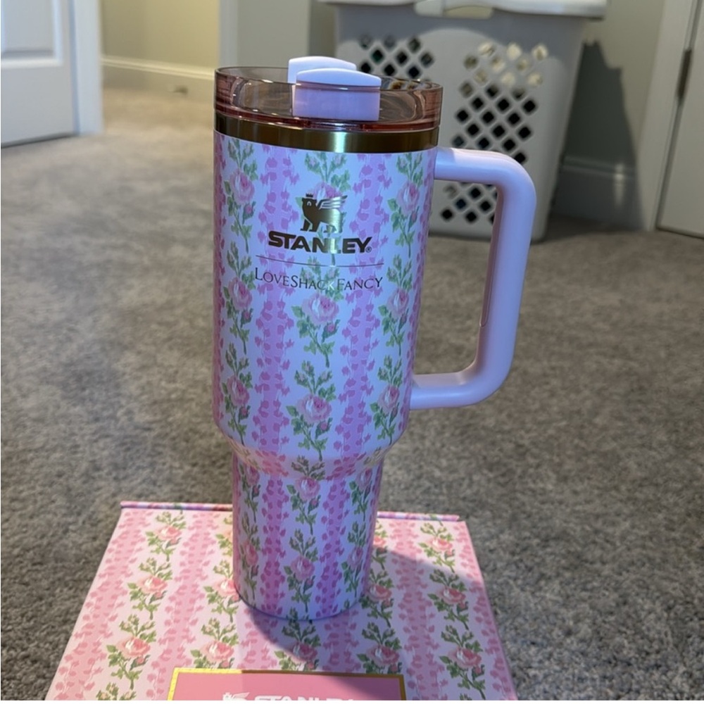 Love shack fancy Stanley 40 oz cup pink rose